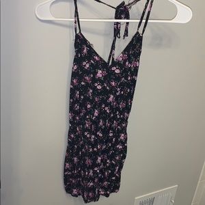 Floral Romper with open back